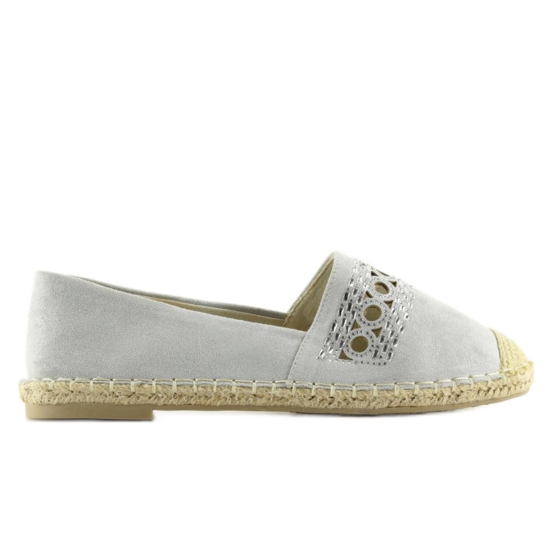 Graue Espadrilles für Damen SK135 Silber