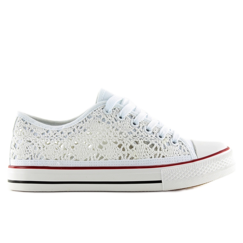 Weiße Spitzenturnschuhe für Damen NB89P weiß