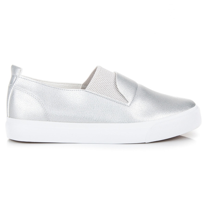 L&H Silberne Slipons grau