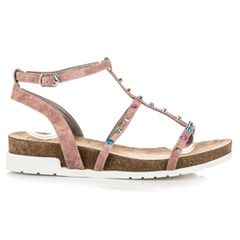 KYLIE Sandalen mit Keilabsatz rosa