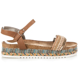 Kylie Flache Sandalen mit Muster braun