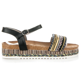 Kylie Flache Sandalen mit Muster schwarz