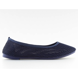Marineblaue Mesh-Ballerinas navy blau