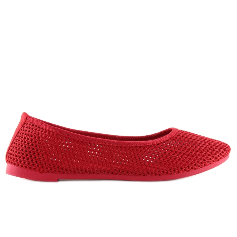 Rote Mesh-Ballerinas JX56 Rot