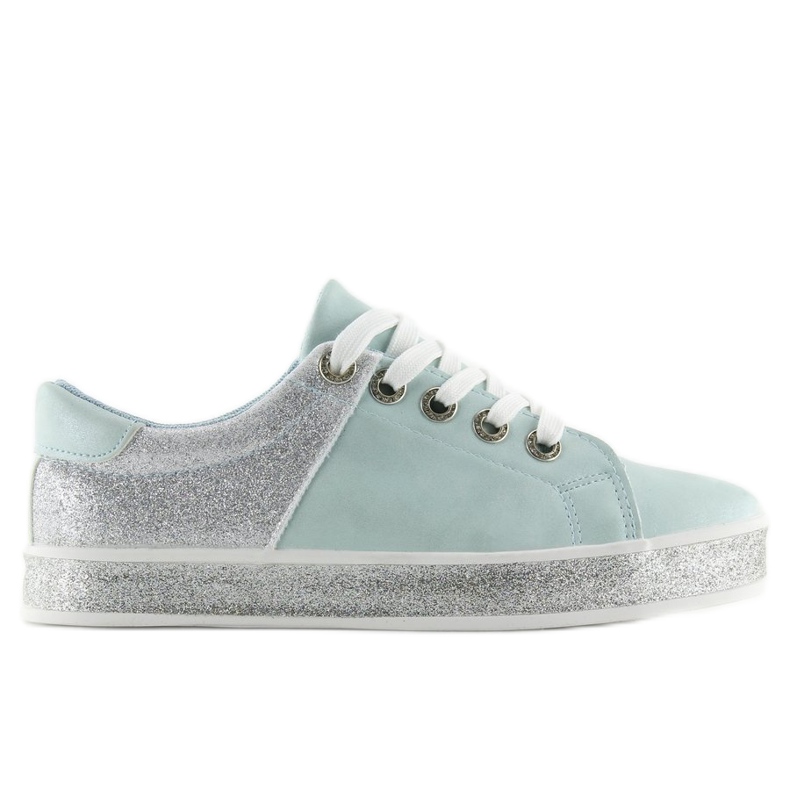 Blaue glänzende Damenturnschuhe BL125 Blau grau