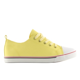 Gelbe Damenturnschuhe, Gesicht gelb XL01p Beige