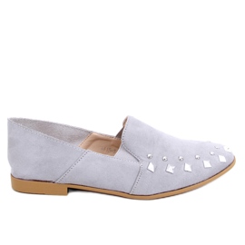 Graue Loafer Lordsy mit Nieten 1415 Grau