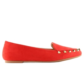 Damenloafer mit Nieten rot 1388 Rot