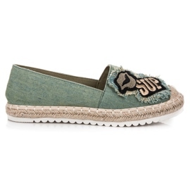 Espadrilles mit Patches grün