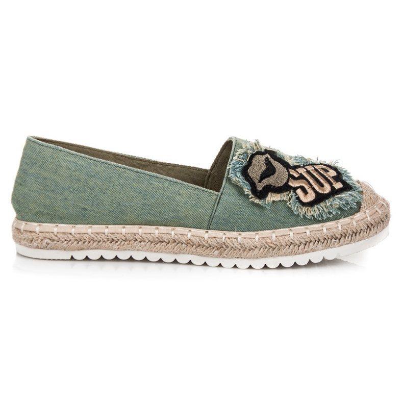 Espadrilles mit Patches grün