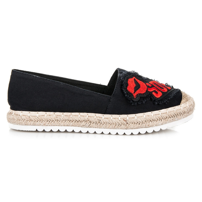 Espadrilles mit Patches schwarz