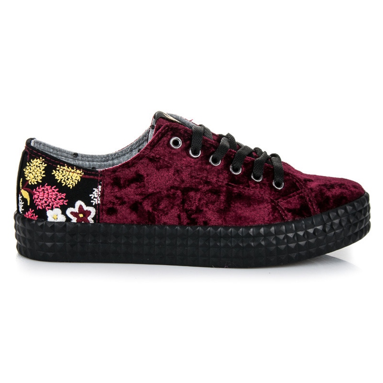Kylie Velour Burgunder Turnschuhe mehrfarbig rot