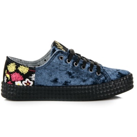 Kylie Blaue Turnschuhe aus Velours