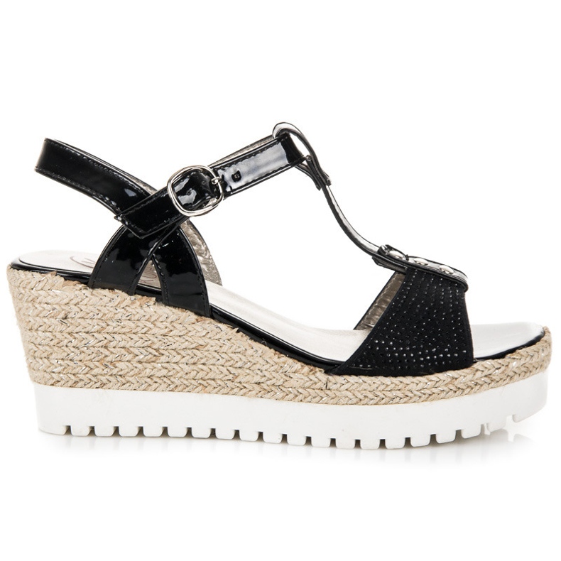 Kylie Espadrilles-Sandalen mit Keilabsatz schwarz