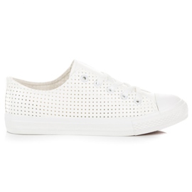 Kylie Durchbrochene Turnschuhe auf der Bindung weiß