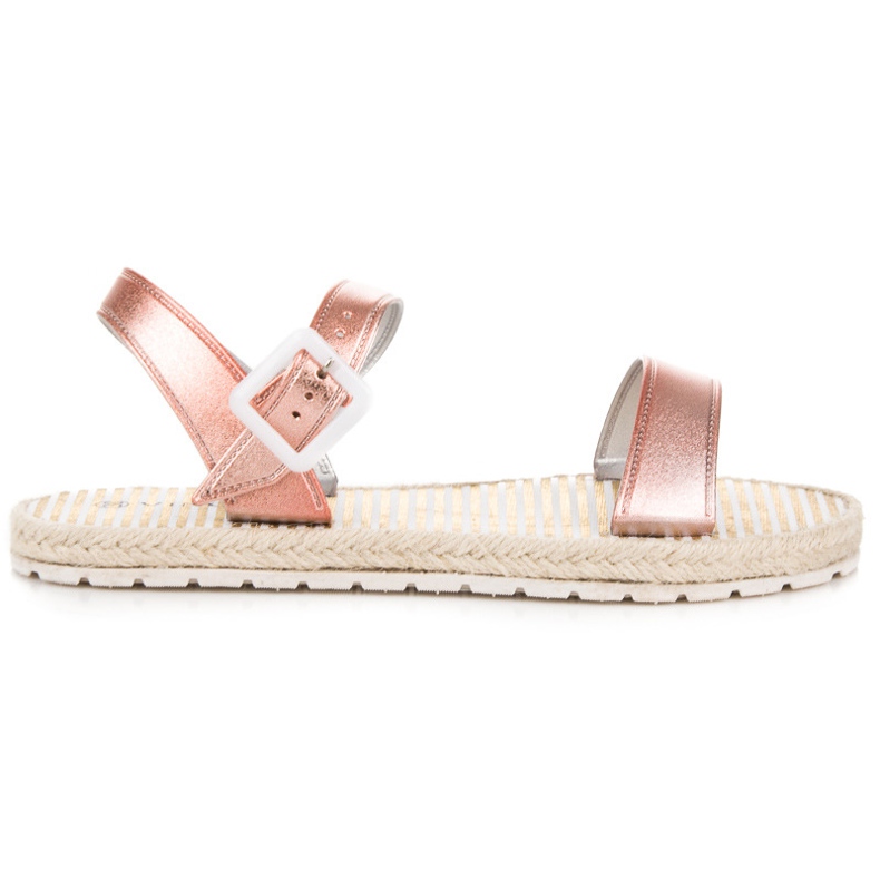 Vinceza Flache Sandalen mit Schnalle rosa