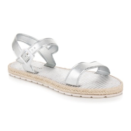 Vinceza Flache Sandalen mit Schnalle grau