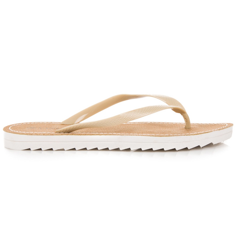 Vinceza Beige Flip-Flops