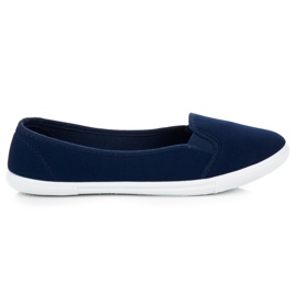 Marineblaue Slipons
