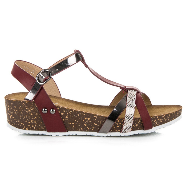 Vinceza Burgunder Keilsandalen rot