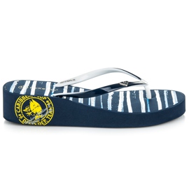 Mckeylor Gestreifte Keil-Flip-Flops blau