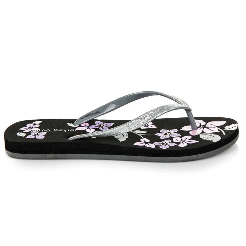 Mckeylor Flip-Flops mit Blumen schwarz