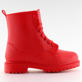 Rote Schnürstiefel Galoschen D56P rot