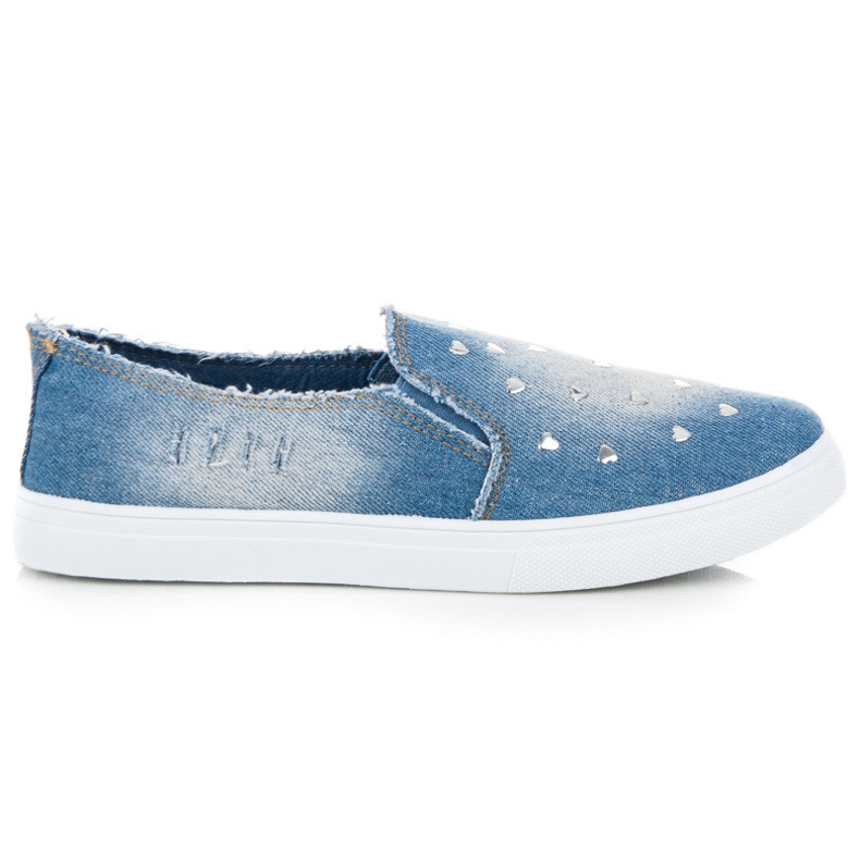 Bella Paris Slipons mit Strasssteinen blau