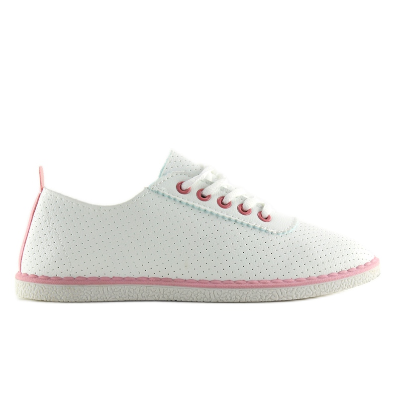 Weiße Damenturnschuhe L-6 Rosa
