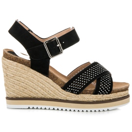 Kylie Keilsandalen schwarz