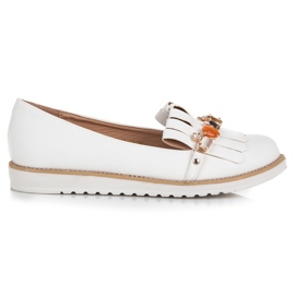 Vices Perlenbesetzte Loafer weiß