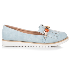 Vices Perlenbesetzte Loafer blau