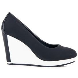 Vices Marineblaue Pumps mit Keilabsatz