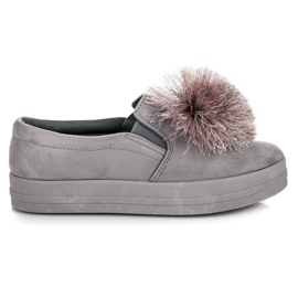 Vices Wildleder-Slipper mit Quaste grau