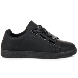 Stylische Turnschuhe mit Schleife schwarz