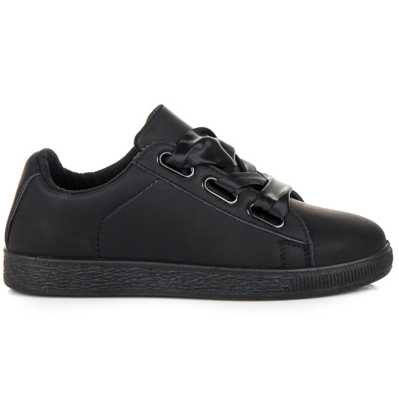 Stylische Turnschuhe mit Schleife schwarz