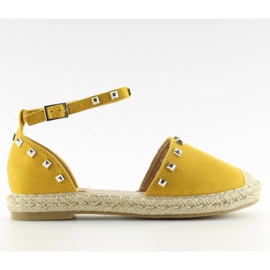 Gelb 99-26 Gelbe Espadrilles mit Nieten