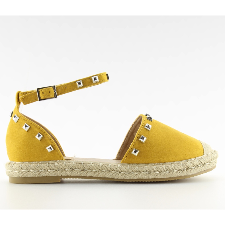 Gelb 99-26 Gelbe Espadrilles mit Nieten