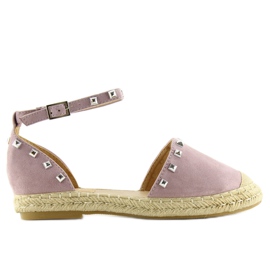 Espadrilles mit violetten 99-26 violetten Nieten lila