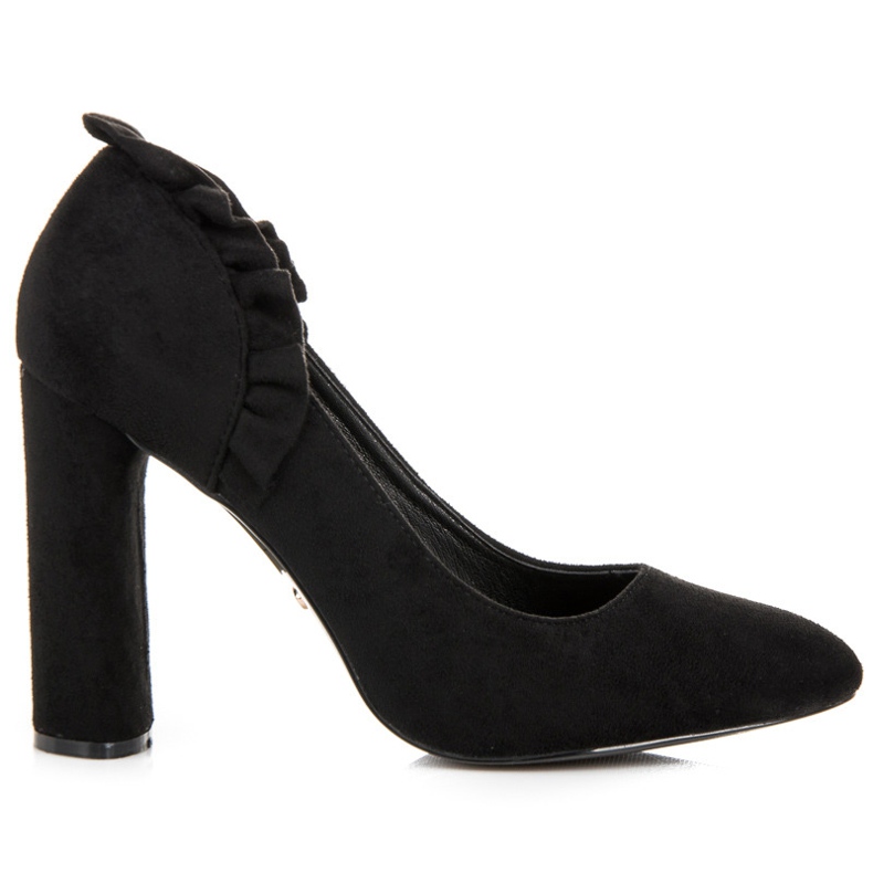 Seastar Pumps auf einem Pfosten mit einer Rüsche schwarz