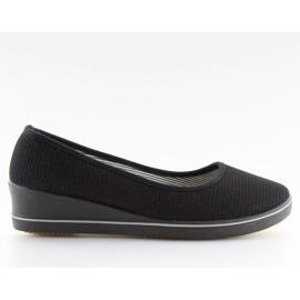 Schwarze c21v schwarze Ballerinas mit Keilabsatz