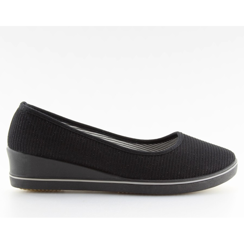 Schwarze c21v schwarze Ballerinas mit Keilabsatz