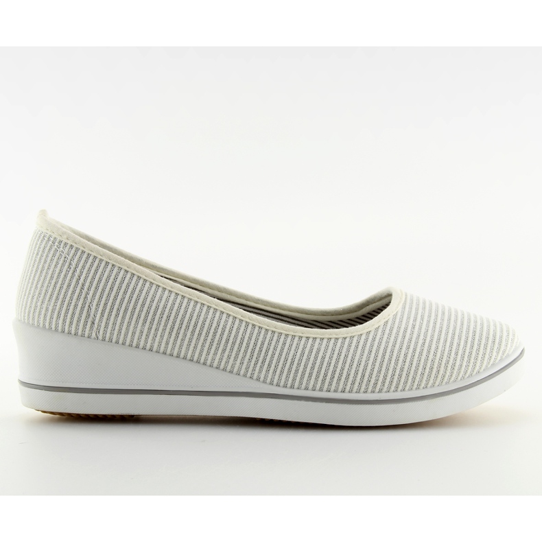 Silberne Ballerinas mit Keilabsatz c21v Silber grau