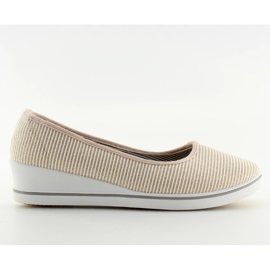 Gold c21v Goldene Ballerinas mit Keilabsatz braun gelb