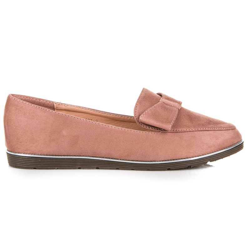 Wildleder-Loafer mit Schleife rosa
