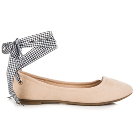 Ch. Creation Wildlederballerinas mit Schleife braun