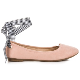 Ch. Creation Wildlederballerinas mit Schleife rosa