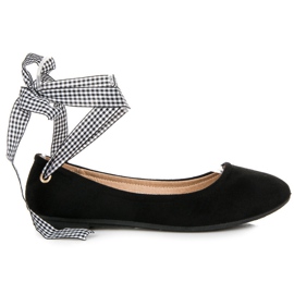 Ch. Creation Wildlederballerinas mit Schleife schwarz