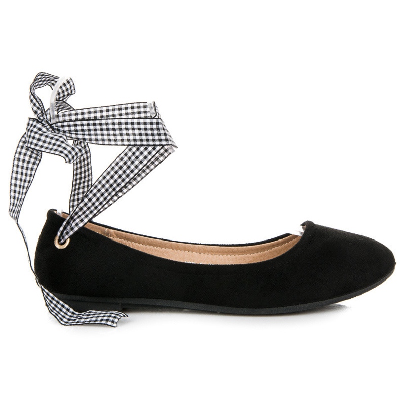 Ch. Creation Wildlederballerinas mit Schleife schwarz