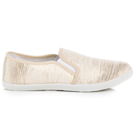 Sneakers zum Hineinschlüpfen mit Goldfaden gelb